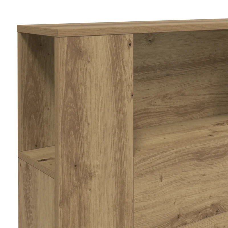 Armoire de tête de lit contemporaine avec rangement 200 x 18,5 x 102,5 cm en bois d'ingénierie chêne artisanal 02_0050975