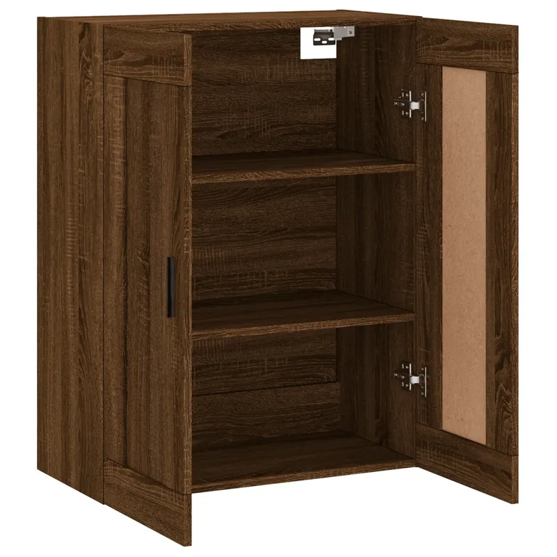 Armoire murale design élégant rangement suspendu 69,5 x 34 x 90 cm en bois d'ingénierie marron 02_0048930