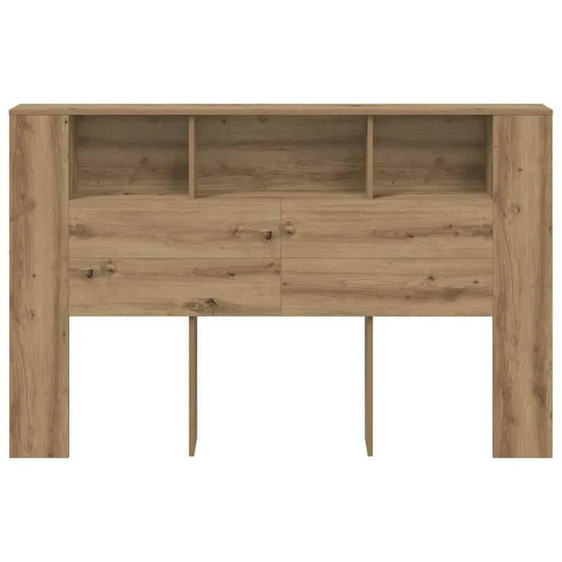 Tête de lit bibliothèque gain de place 160 x 18 x 103 cm pour chambre élégante en bois d'ingénierie chêne artisanal 02_0050971