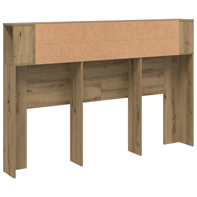 Tête de lit bibliothèque gain de place 160 x 18 x 103 cm pour chambre élégante en bois d'ingénierie chêne artisanal 02_0050971