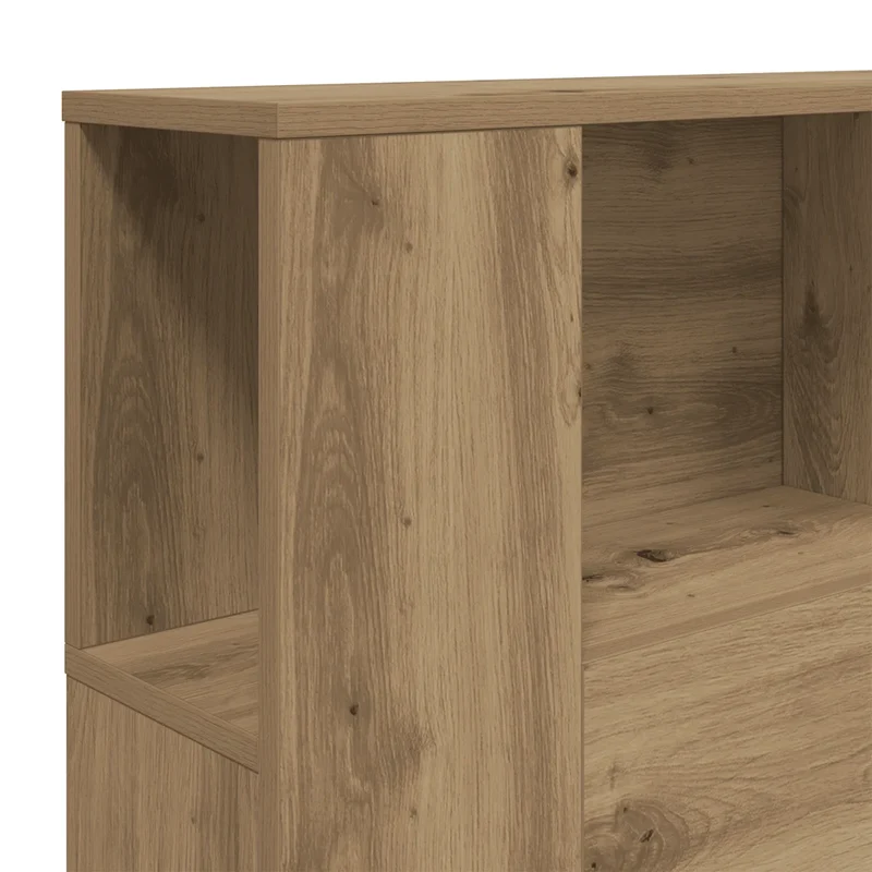 Tête de lit bibliothèque gain de place 160 x 18 x 103 cm pour chambre élégante en bois d'ingénierie chêne artisanal 02_0050971