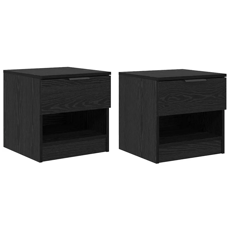 Armoire de lit moderne pratique rangement 40 x 39 x 40 cm en bois d'ingénierie chêne noir 02_0052671