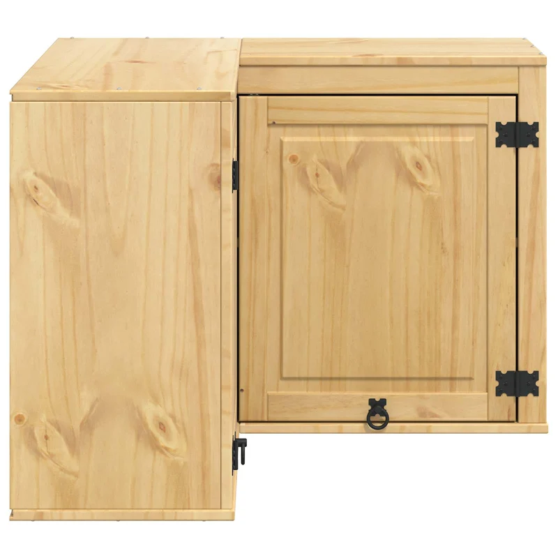 Armoire avec étagère moderne grande capacité rectangulaire 80 x 80 x 60 cm en pin massif miel 02_0058898