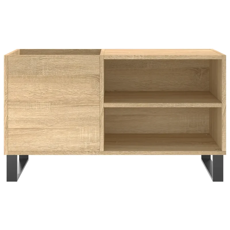 Armoire à disques pratique classique rangement 85 x 38 x 48 cm style industriel en bois d'ingénierie chêne sonoma 02_0049118