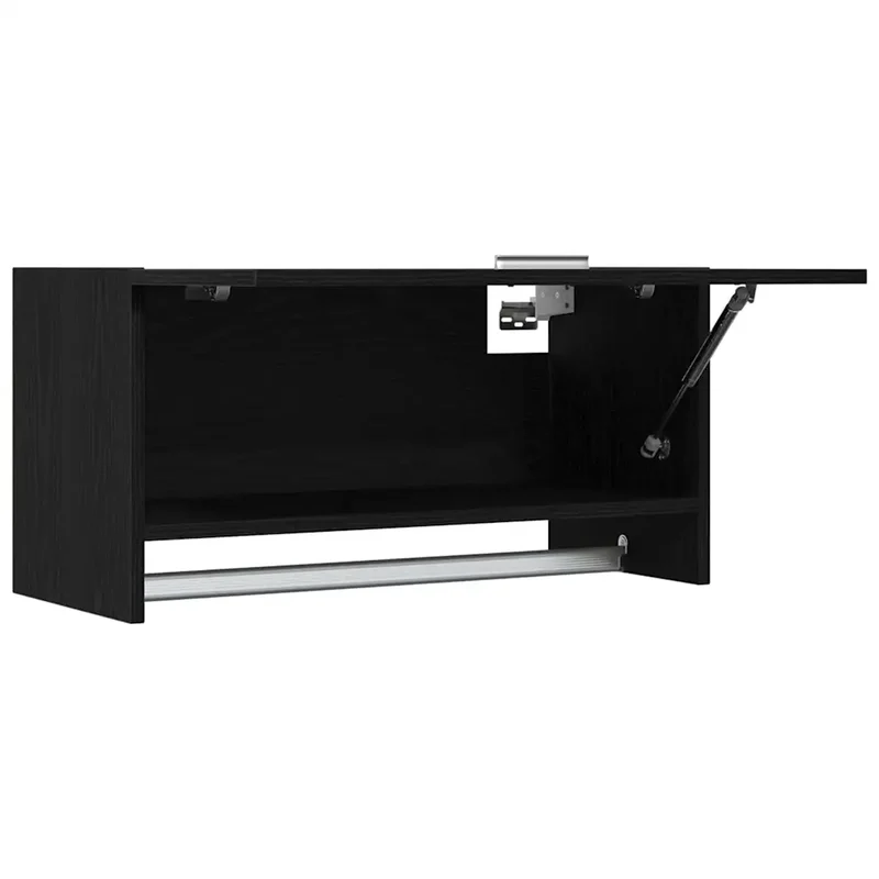 Armoire murale minimaliste fonctionnelle pour rangement 70 x 32,5 x 35 cm en bois d'ingénierie chêne noir 02_0051907