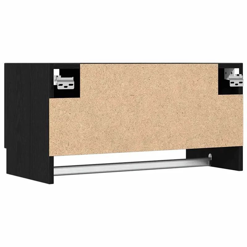 Armoire murale minimaliste fonctionnelle pour rangement 70 x 32,5 x 35 cm en bois d'ingénierie chêne noir 02_0051907