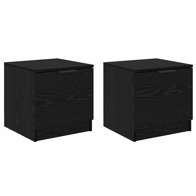 Armoire de lit moderne avec tiroirs et étagères 40 x 39 x 40 cm en bois d'ingénierie chêne noir 02_0052668