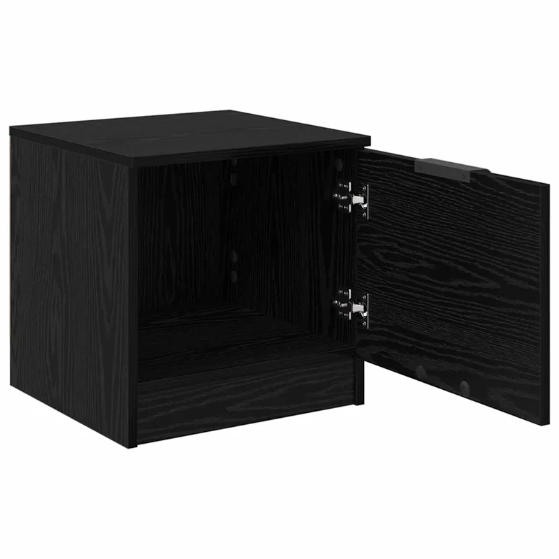 Armoire de lit moderne avec tiroirs et étagères 40 x 39 x 40 cm en bois d'ingénierie chêne noir 02_0052668