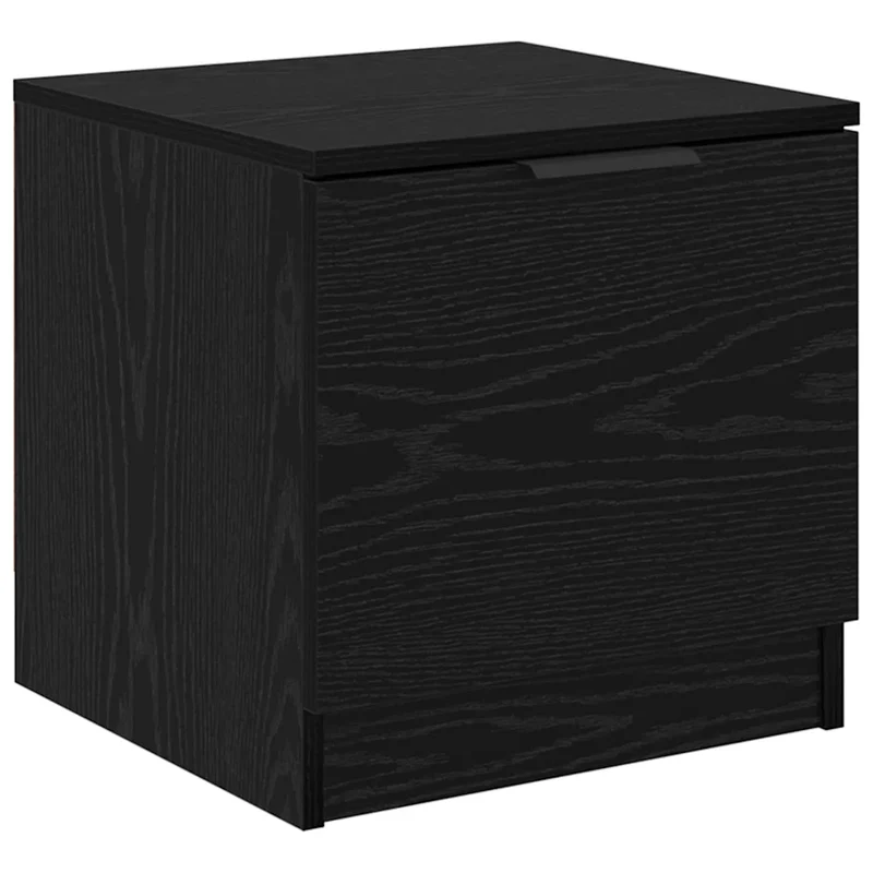 Armoire de lit moderne avec tiroirs et étagères 40 x 39 x 40 cm en bois d'ingénierie chêne noir 02_0052668