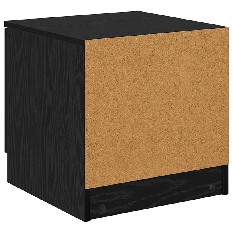 Armoire de lit moderne avec tiroirs et étagères 40 x 39 x 40 cm en bois d'ingénierie chêne noir 02_0052668