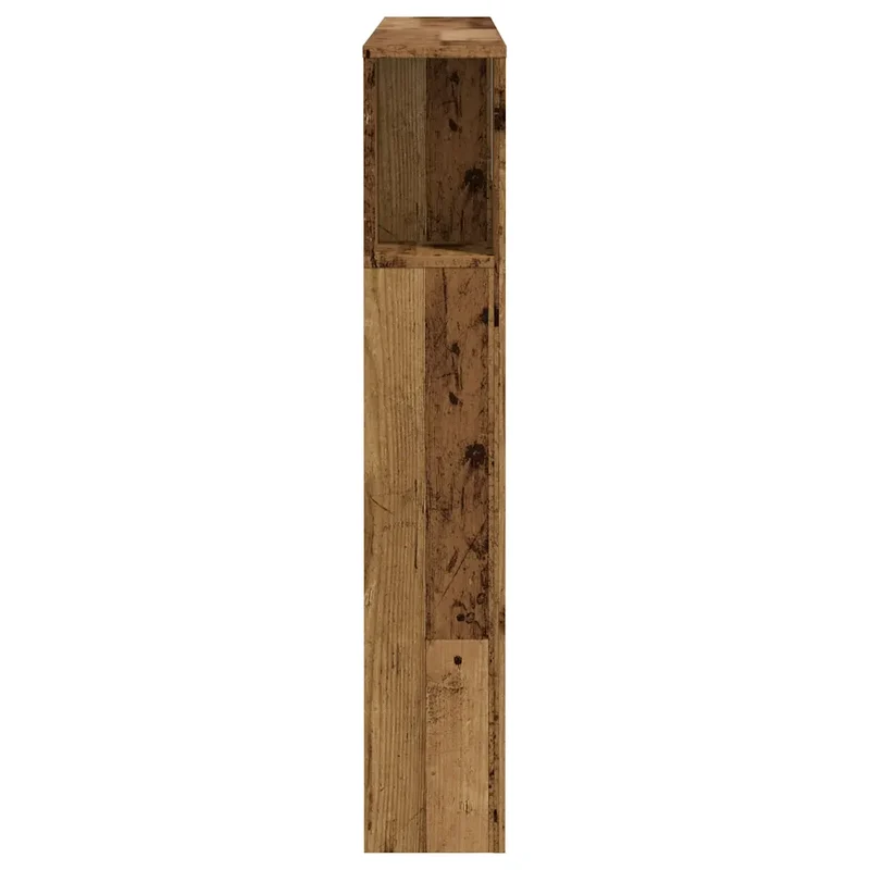 Armoire de tête de lit bibliothèque contemporaine 120 x 19 x 104 cm grand espace de rangement en bois d'ingénierie vieux bois 02_0050966
