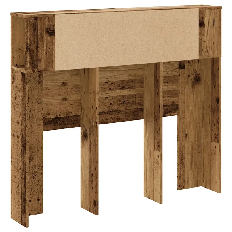 Armoire de tête de lit bibliothèque contemporaine 120 x 19 x 104 cm grand espace de rangement en bois d'ingénierie vieux bois 02_0050966