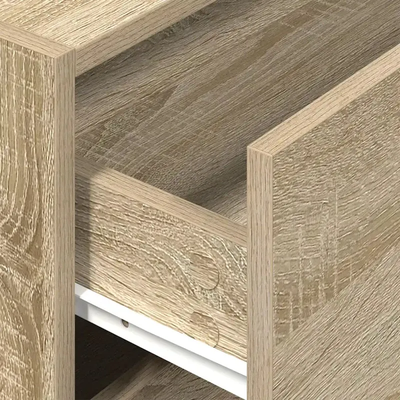 Armoire de rangement empilable avec 2 tiroirs pour salon chambre 60 x 31 x 40 cm en bois d'ingénierie chêne sonoma 02_0051192
