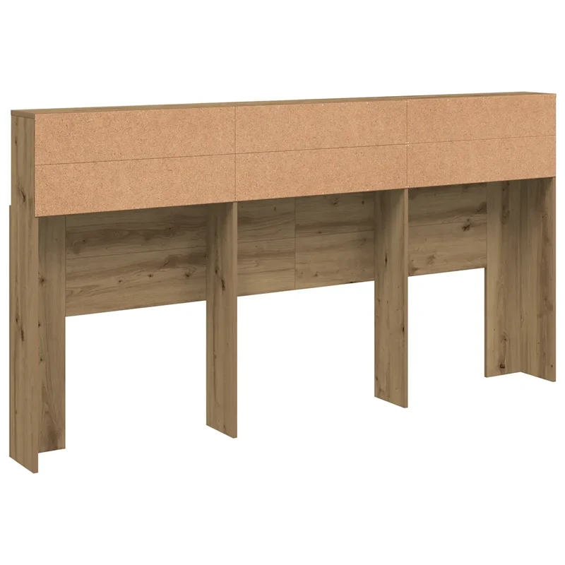 Armoire de tête de lit contemporaine avec rangement 200 x 19 x 103 cm en bois d'ingénierie chêne artisanal 02_0050963