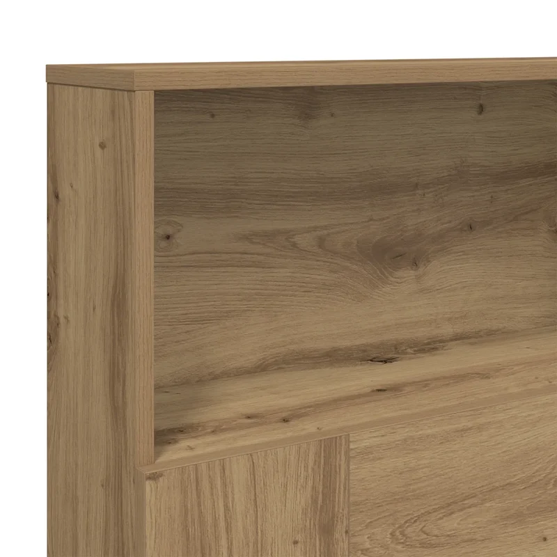Armoire de tête de lit contemporaine avec rangement 200 x 19 x 103 cm en bois d'ingénierie chêne artisanal 02_0050963