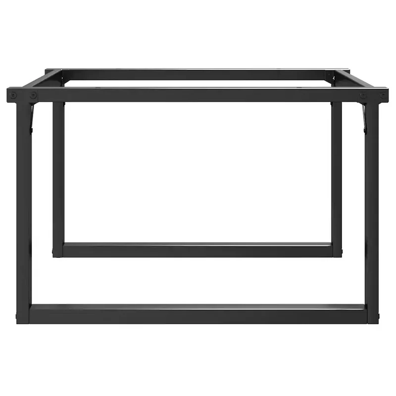 Pieds de table basse en O 70 x 60 x 43 cm robustes design industriel facile à installer en acier noir 02_0047216