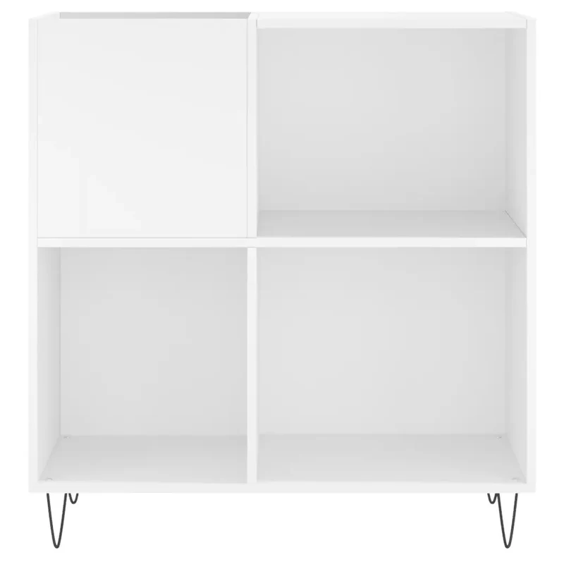Armoire à disques classique pratique rangement 84,5 x 38 x 89 cm en bois d'ingénierie blanc 02_0049167