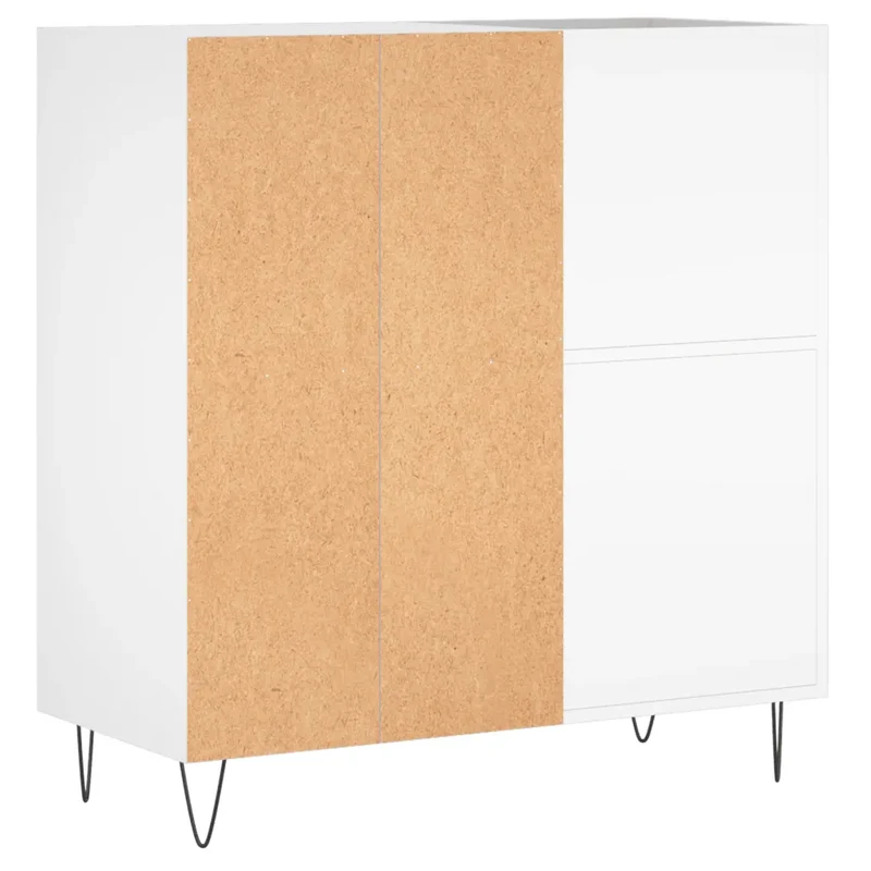 Armoire à disques classique pratique rangement 84,5 x 38 x 89 cm en bois d'ingénierie blanc 02_0049167