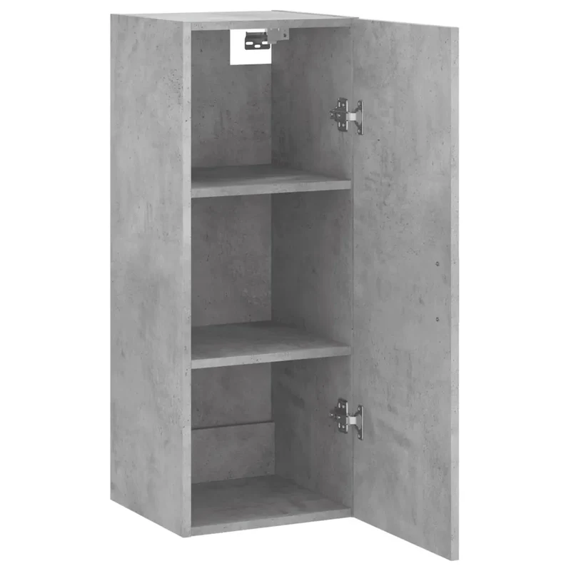 Armoire murale pratique rangement suspendu 34,5 x 34 x 90 cm en bois d'ingénierie gris béton 02_0048671