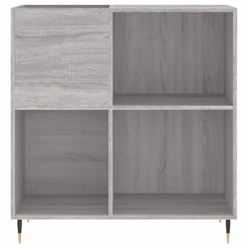 Armoire à disques pratique et classique 84,5 x 38 x 89 cm avec espace de rangement ample style industriel en bois d'ingénierie sonoma gris 02_0049165