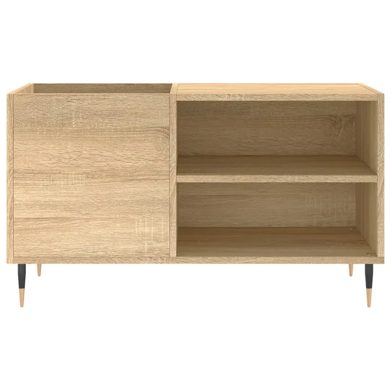 Armoire à disques pratique et classique 85 x 38 x 48 cm grand espace de rangement style industriel en bois chêne sonoma 02_0049103