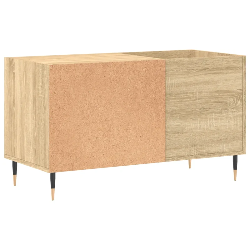 Armoire à disques pratique et classique 85 x 38 x 48 cm grand espace de rangement style industriel en bois chêne sonoma 02_0049103