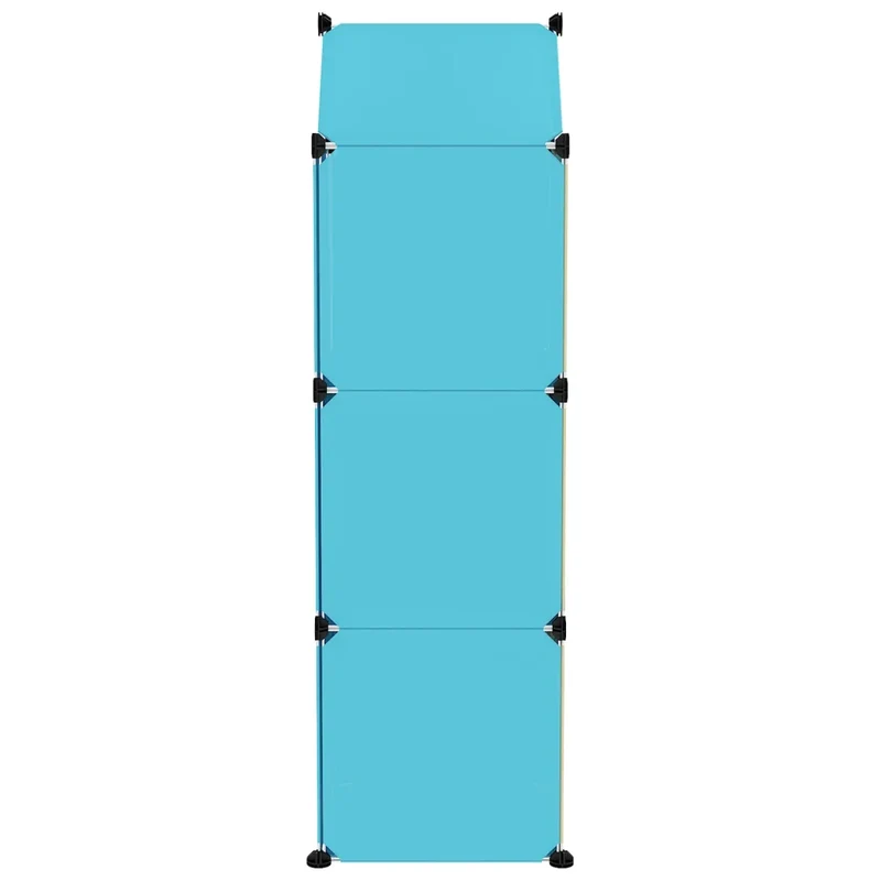 Armoire de rangement pour enfants 109,5 x 36,5 x 127 cm pratique et colorée ambiance ludique en PP bleu 02_0047053