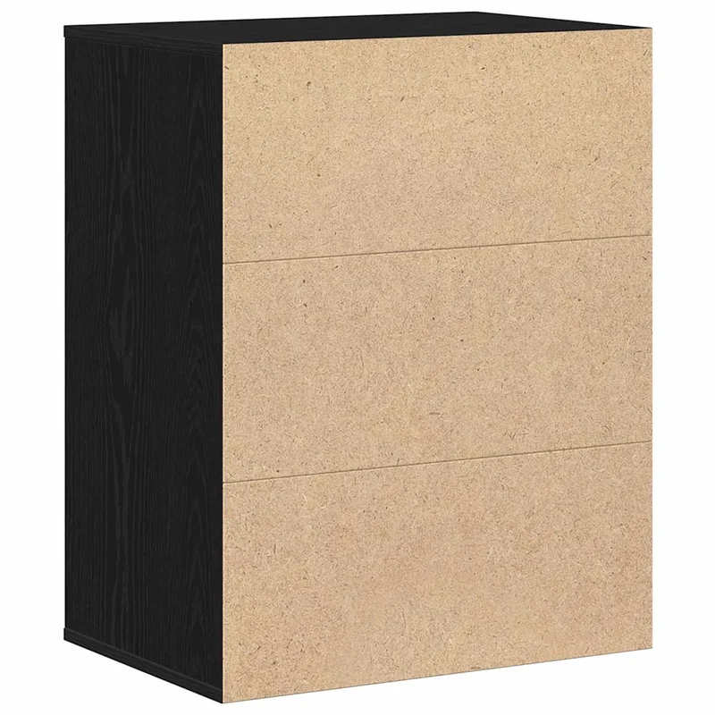 Armoire à tiroirs moderne rangement organisé 60 x 41 x 76 cm en bois d'ingénierie noir 02_0052158