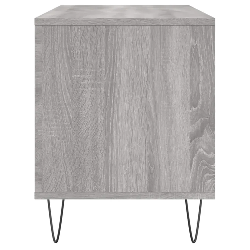 Armoire à disques rangement sonore 100 x 38 x 48 cm style industriel robustesse en bois d'ingénierie gris 02_0049152