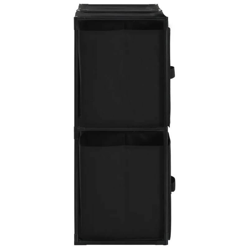 Armoire de rangement avec 4 paniers tissu pratique et élégante 63 x 30 x 71 cm en acier noir 02_0046447