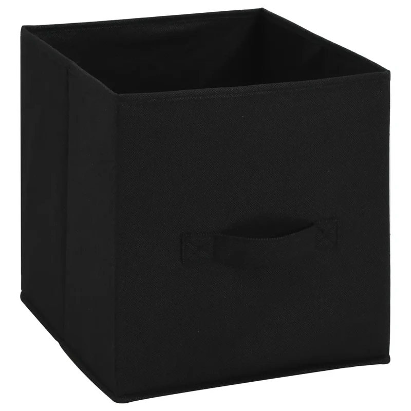Armoire de rangement avec 4 paniers tissu pratique et élégante 63 x 30 x 71 cm en acier noir 02_0046447