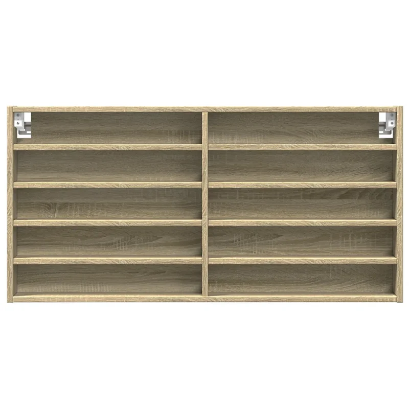 Armoire à vitrine design épuré rangement 100 x 8,5 x 50 cm en bois d'ingénierie chêne sonoma 02_0049517