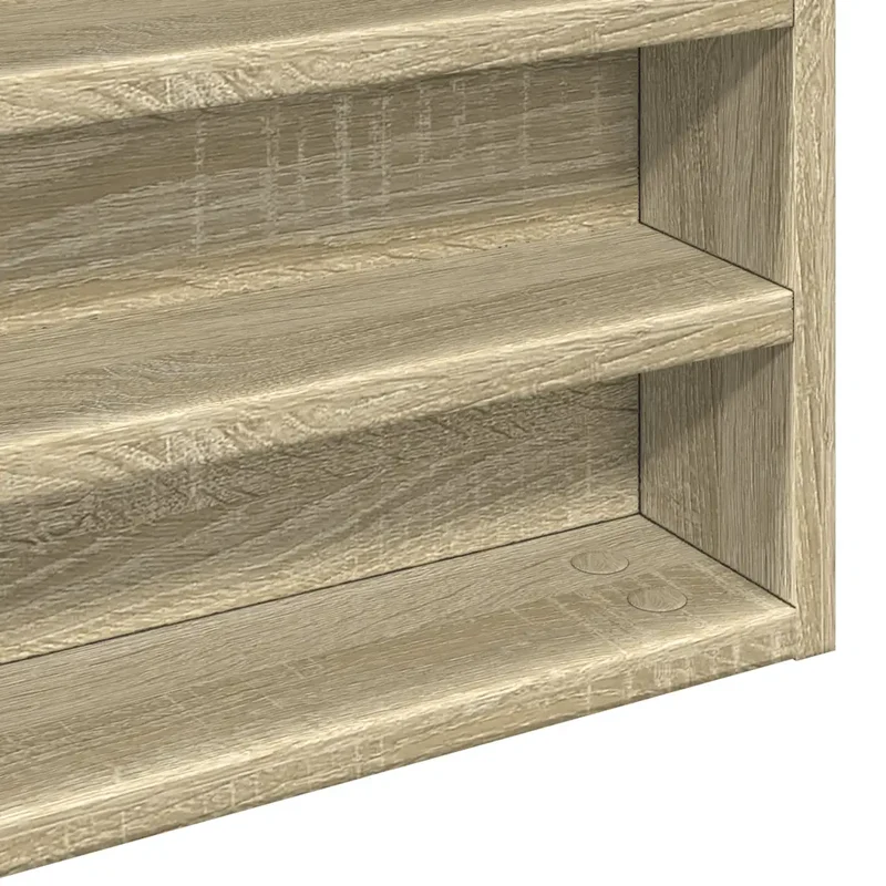 Armoire à vitrine design épuré rangement 100 x 8,5 x 50 cm en bois d'ingénierie chêne sonoma 02_0049517
