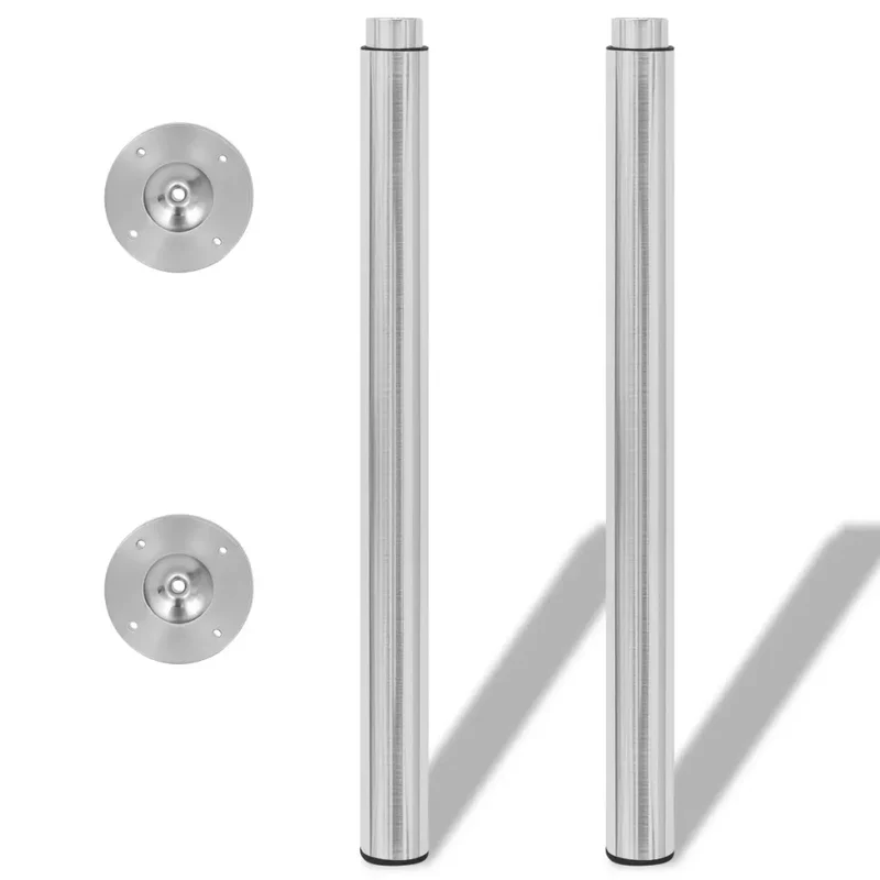 Lot de 4 pieds de table télescopiques réglables entre 710 x 1100 mm robustes design contemporain en acier inoxydable 02_0055079