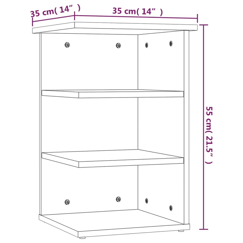 Armoire latérale 35 x 35 x 55 cm rangement pratique style contemporain en aggloméré chêne sonoma 02_0047871