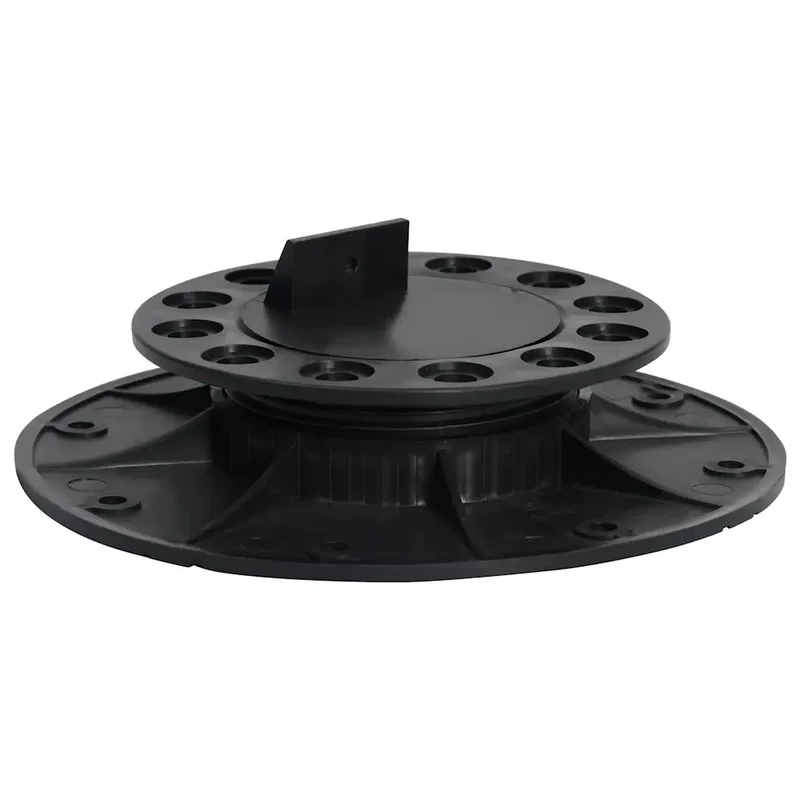 Lot de 10 pieds de terrasse réglables 25-40 mm facile à installer jardin extérieur en polypropylène noir 02_0046079