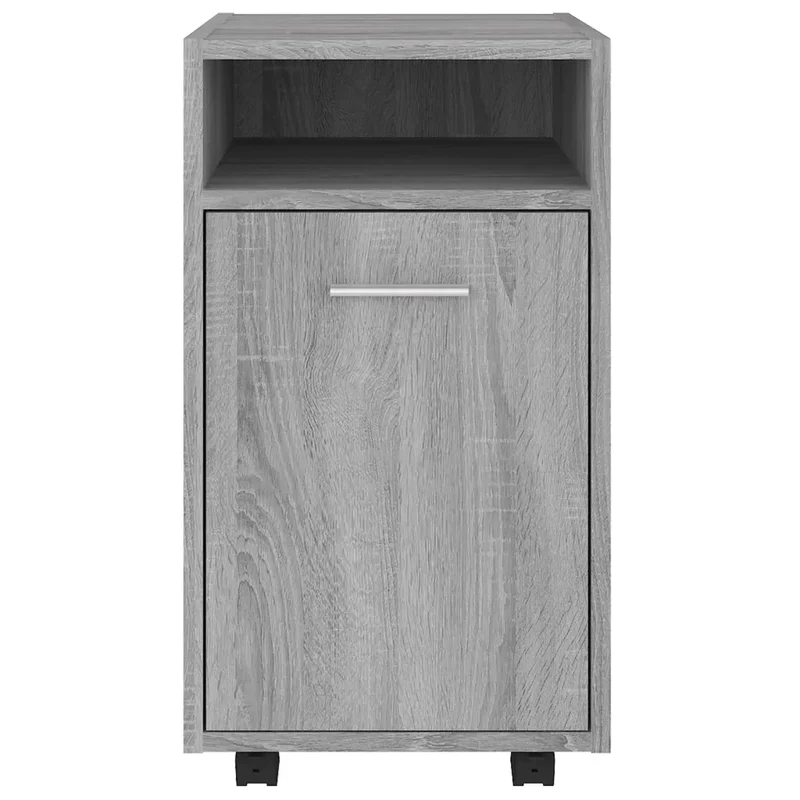Armoire latérale à roulettes espace de rangement 33 x 38 x 60 cm style classique en bois d'ingénierie gris 02_0048247