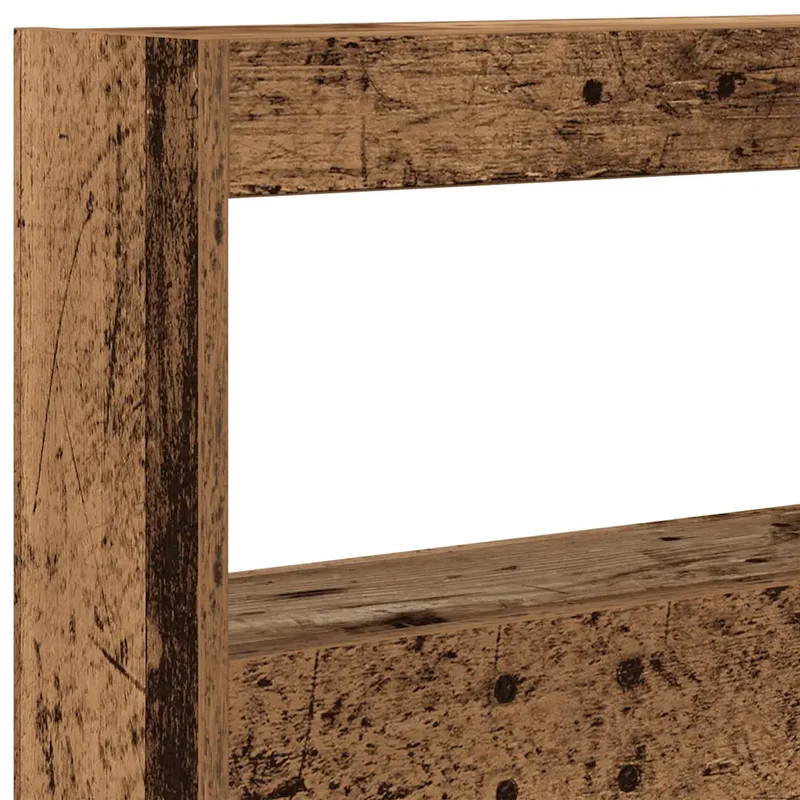 Armoire tête de lit avec rangement et lumières LED 180 x 17 x 102 cm en bois d'ingénierie vieux bois 02_0051950