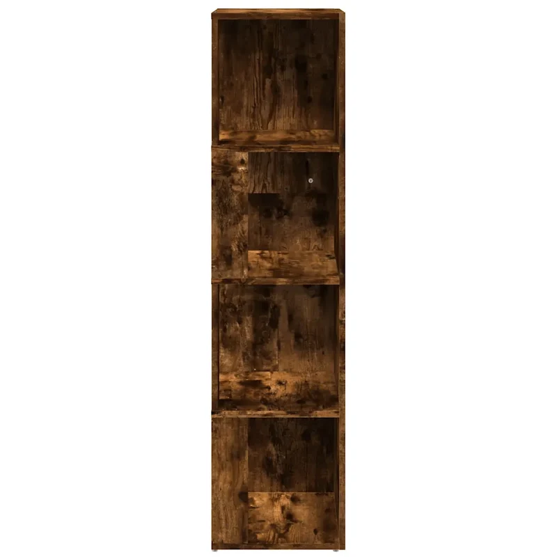 Armoire d'angle moderne rangement compacte 33 x 33 x 132 cm en bois d'ingénierie chêne fumé 02_0048262