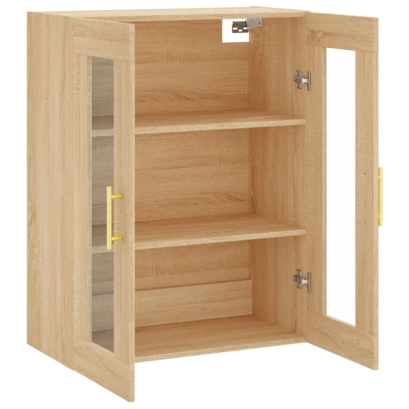 Armoire murale élégante pratique 69,5 x 34 x 90 cm design contemporain en bois d'ingénierie chêne sonoma 02_0048619