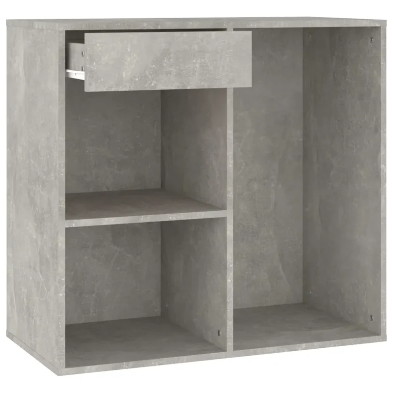 Armoire à cosmétiques moderne design pratique rangement 80 x 40 x 75 cm en bois d'ingénierie gris béton 02_0047951
