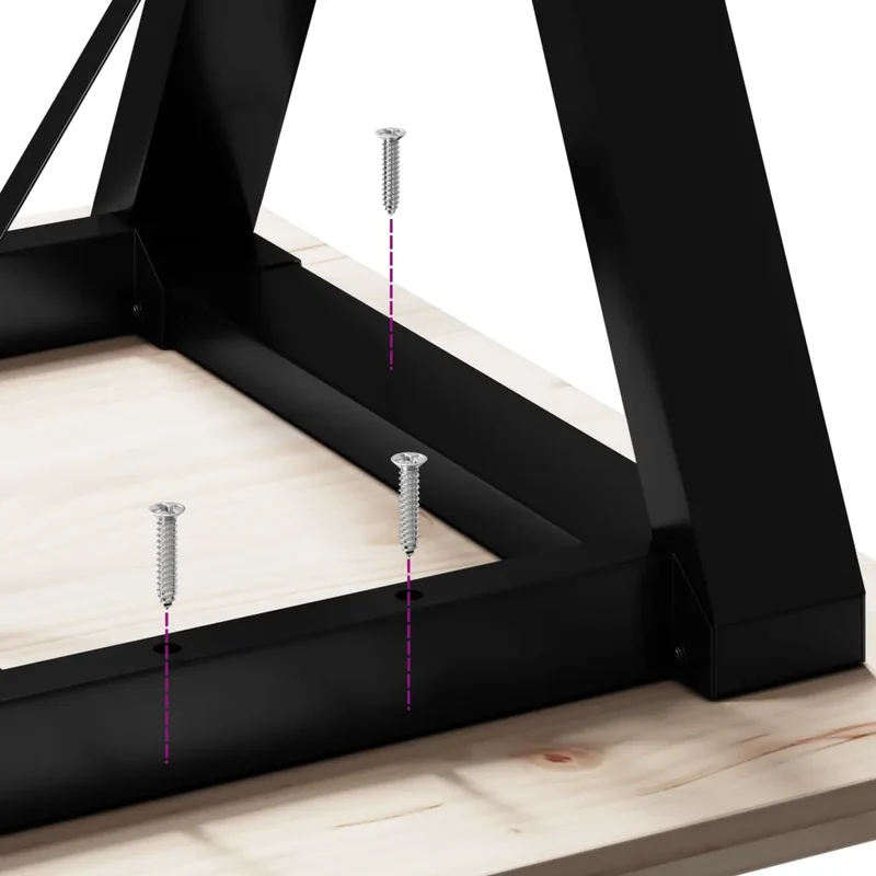 Pieds de table à manger cadre en Y 160 x 80 x 73 cm robustes design industriel en acier noir 02_0047263
