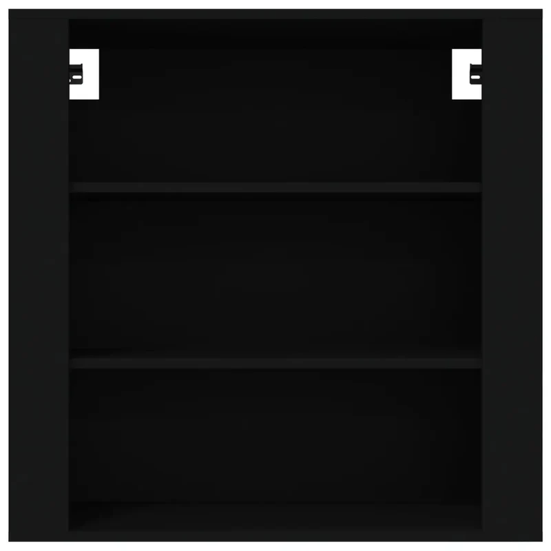 Armoire murale pratique et décorative 80 x 33 x 80 cm avec rangement spacieux style contemporain en bois d'ingénierie noir 02_0048282