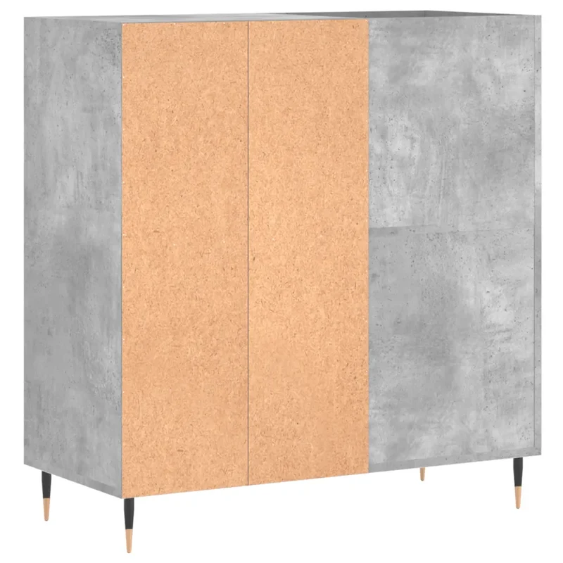 Armoire à disques pratique design industriel meuble rangement salon 84 x 38 x 89 cm en bois gris béton 02_0049163