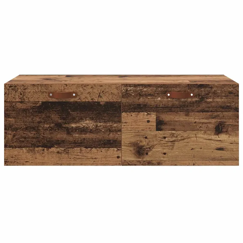 Armoire murale moderne pratique avec 2 étagères 100 x 36,5 x 35 cm en bois d'ingénierie bois ancien 02_0052497