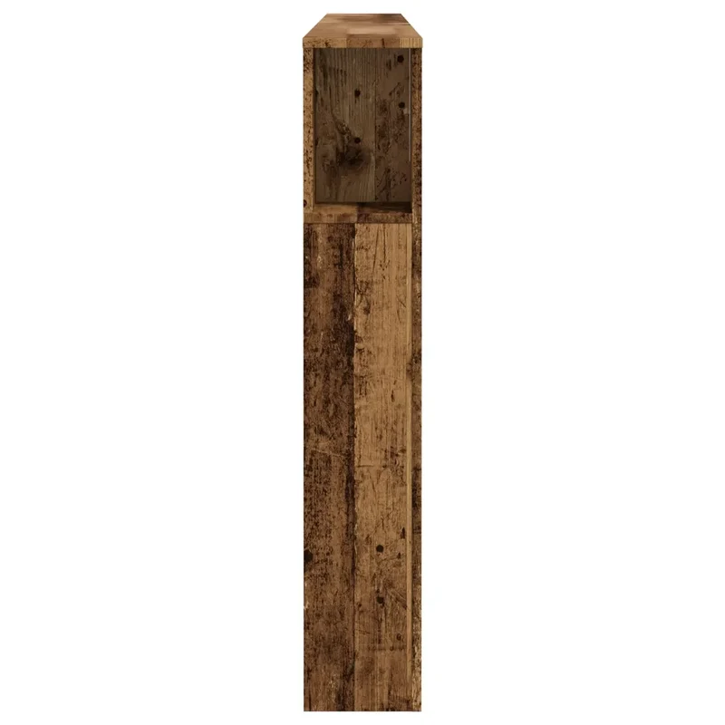 Armoire de tête de lit contemporaine avec rangement 200 x 18,5 x 102,5 cm en bois d'ingénierie vieux bois 02_0050974