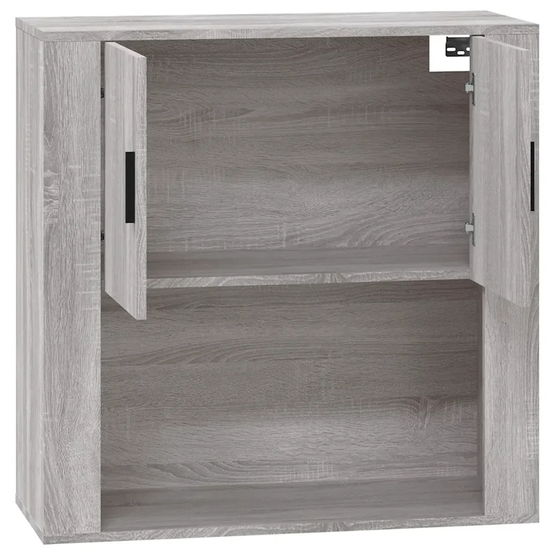 Armoire murale suspendue pratique rangement 80 x 33 x 80 cm en bois d'ingénierie sonoma gris 02_0048279