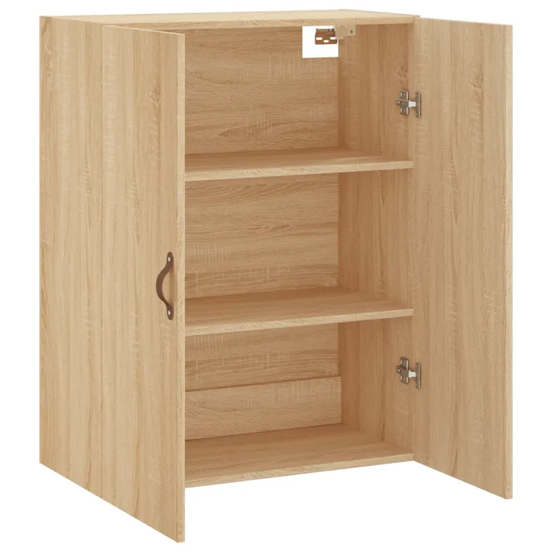 Armoire murale polyvalente grand espace rangement 69,5 x 34 x 90 cm en bois d'ingénierie chêne sonoma 02_0048567