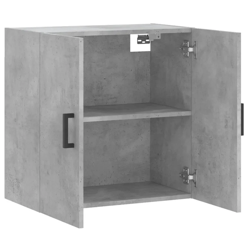Armoire murale flottante pratique rangement 60 x 31 x 60 cm en bois d'ingénierie gris béton 02_0048805
