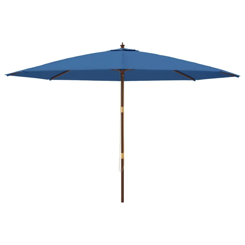 Parasol de jardin avec mât en bois 400 x 273 cm bleu 02_0008341